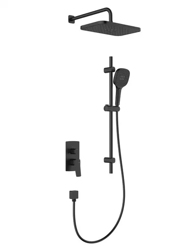 KFA - Súprava sprchová Malaga, podomietková s posuvným drážkovým ramenom, čierna 4529-301-81