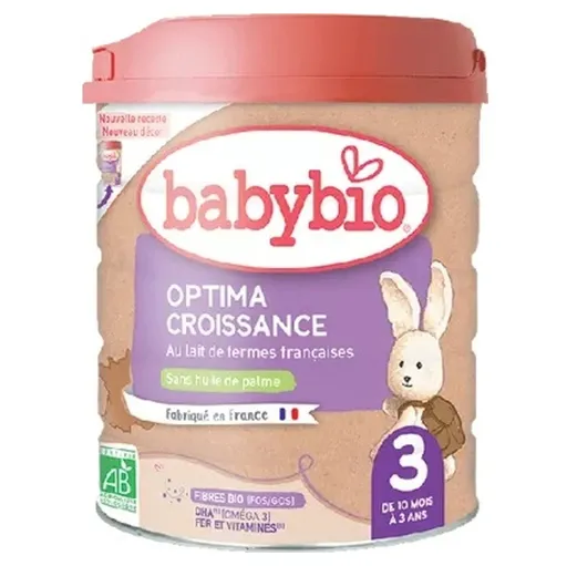 BABYBIO Optima 3 Pokračovacie dojčenské mlieko od 10 mesiaca do 3 rokov BIO 800 g