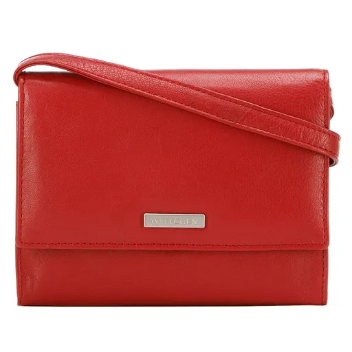 Dámska peňaženka crossbody z kože červená