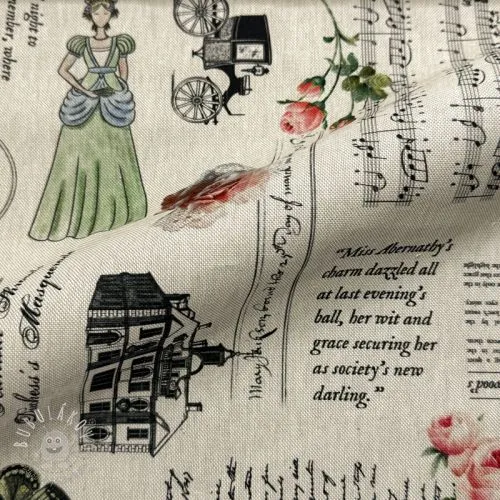 Dekoračná látka Linenlook Regal Newspaper digital print