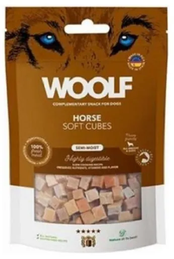 Woolf Dog Soft Cubes kôň, maškrta pre psy 100g