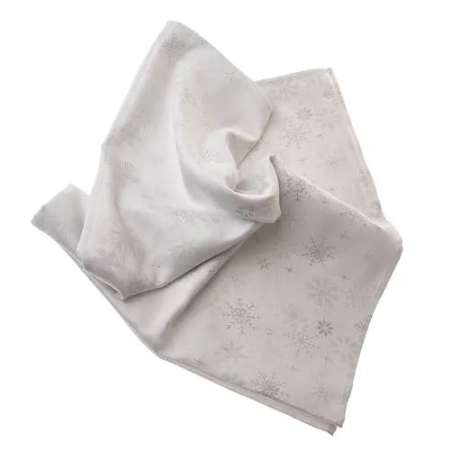 Vianočný Obrus ​​vodeodolný Vločky strieborná, 140 x 140 cm