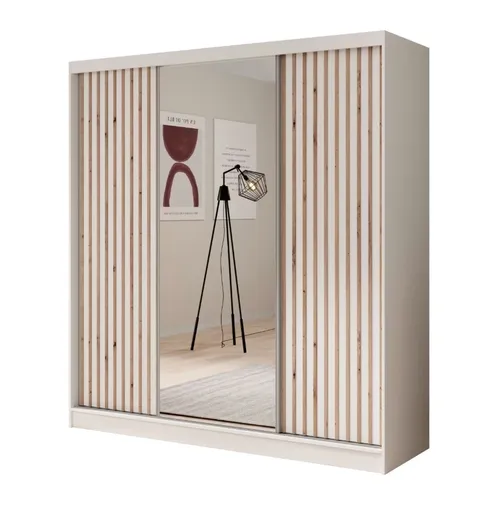 ArtAdrk Šatníková skriňa IDA | biela / biela 200 cm