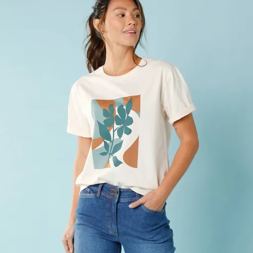 Tričko s krátkymi rukávmi a potlačou, pre nižšiu postavu