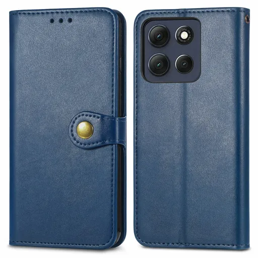 LEATHER BUCKLE Peňaženkový obal pre Motorola Moto G86 Power 5G modrý