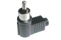 Konektor CINCH kabel plast uhlový čierny