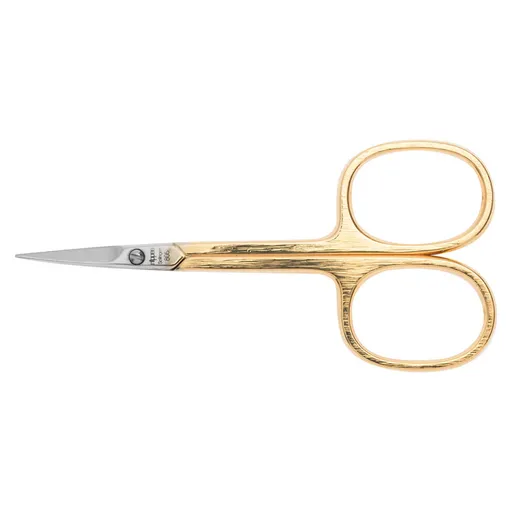 NIPPES SOLINGEN Nožnice na kožu zahnuté pozlátené 9 cm