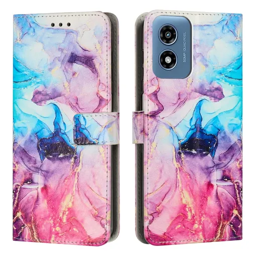 ART MARBLE Peňaženkový kryt pre Motorola Moto G04 / G24 / G24 Power BLUE-PURPLE