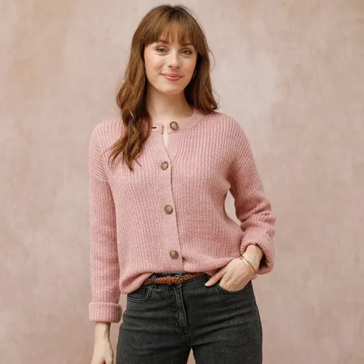 Sveter na zapínanie z hladkého úpletu