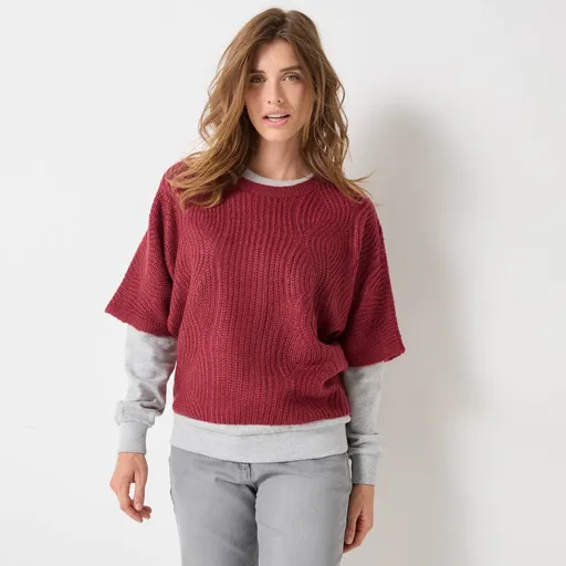 Pulóver s netopierími rukávmi po lakte