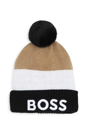Detská čiapka BOSS béžová farba biela, J51597