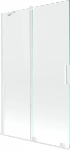 MEXEN/S - Velar Dvojkrídlová posuvná vaňová zástena 110 x 150, transparent, biela 896-110-000-01-20