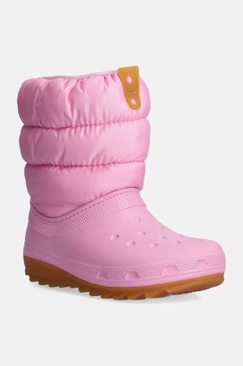Dětské sněhule Crocs CLASSIC NEO PUFF BOOT růžová barva, 207684.G