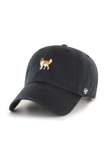 Bavlnená šiltovka 47 brand Dog Base Runner Icon čierna farba, jednofarebná, XX-BSRIC1411GWS-BKT