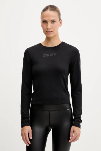 Tričko s dlhým rukávom Dkny čierna farba, DP5T1181