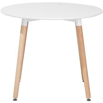 Biely jedálenský stôl z kaučuku 90 cm BOVIO, 58808 (beliani_58808)