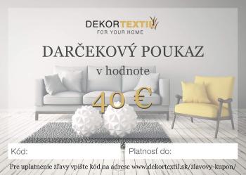 Darčekový poukaz elektronický v hodnote 40 €