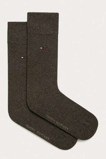 Ponožky Tommy Hilfiger 2-pak pánske, hnedá farba, 371111