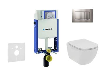 GEBERIT - Kombifix Set predstenovej inštalácie, klozetu a dosky Ideal Standard Tesi, tlačidla Sigma30, Rimless, SoftClose, matný chróm/chróm 110.302.00.5 NE7