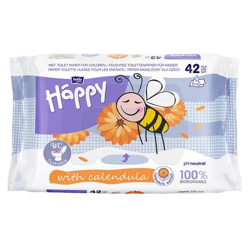 BELLA HAPPY Detský vlhčený toaletný papier s nechtíkom 42ks