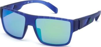 Adidas SP0006 91Q Transparent Frosted Eletric Blue/Grey Mirror Green Blue Športové okuliare