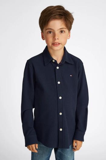 Detská košeľa Tommy Hilfiger tmavomodrá farba, KB0KB09339