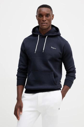 Mikina Pepe Jeans tmavomodrá farba, s kapucňou, jednofarebná, PM5800012