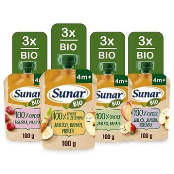 Sunar BIO ovocná kapsička mix príchutí 12× 100 g (8592084417116)