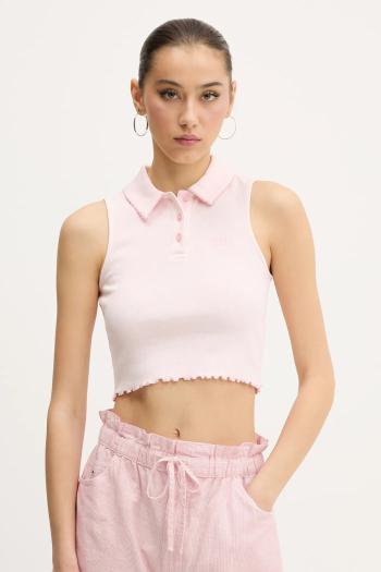 Top Tommy Jeans ružová farba, DW0DW20295