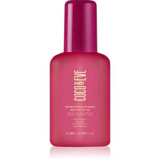 Coco & Eve Sunny Honey Tan Boosting Anti-Aging Body Oil SPF 50 ochranný olej urýchľujúci opálenie proti starnutiu pokožky SPF 50 150 ml