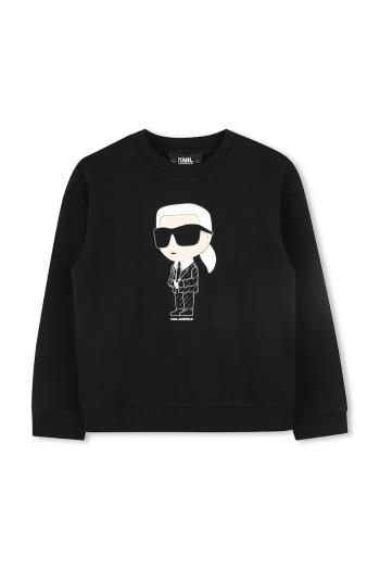 Mikina Karl Lagerfeld čierna farba, s potlačou, Z30431