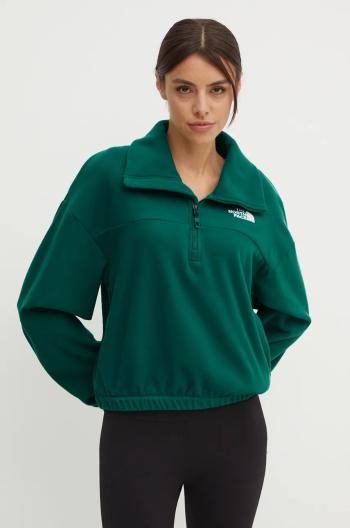 Fleecová mikina The North Face 100 Glacier Half Zip Fleece zelená farba, jednofarebná, NF0A89J9NL11