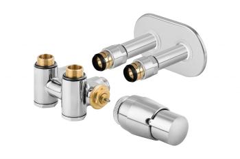 HOPA - THERMCOMBI-SET, stredový ventil (Z4K) s pripojením pre elektrickú tyč - Farba - Chróm, Variant - Pravá RDTHERMCOMSETRC