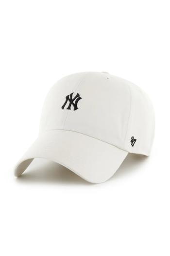 Bavlnená šiltovka 47 brand MLB New York Yankees béžová farba, jednofarebná, B-FNDTN17GWS-SSA