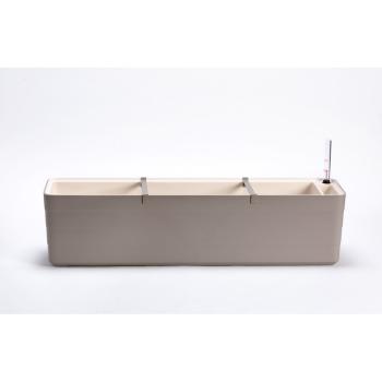 Ghiveci cu autoirigare Plastia Berberis 80, gri + ivoriu, gri, 80 cm