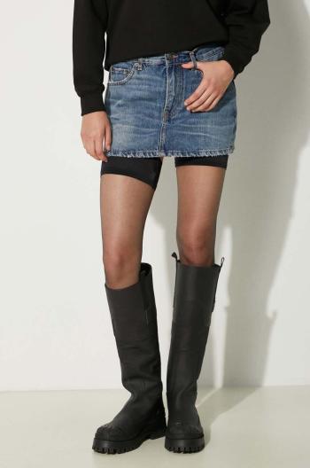 Rifľová sukňa Fiorucci Mid Blue Denim Mini Skirt mini, rovný strih, W01FPDSK077DN01DN02