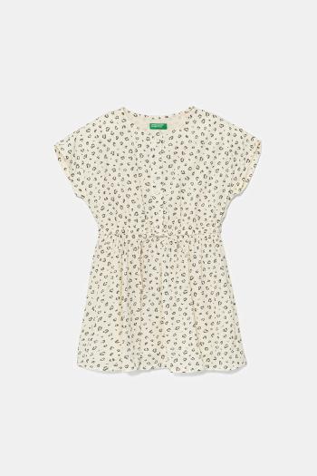 Dievčenské šaty United Colors of Benetton béžová farba, mini, áčkový strih, 4KEUGV02D