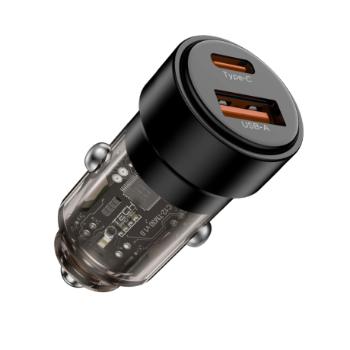 Tech-Protect CC03 autonabíjačka USB / USB-C 75W PD, čierna