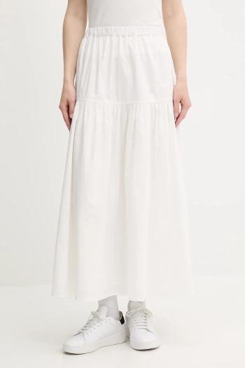 Bavlnená sukňa Tommy Jeans biela farba, maxi, áčkový strih, DW0DW20980