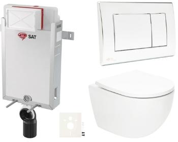 Závesný wc set SAT Fusion na zamurovanie vírové splachovanie SIKOSZTORFU21