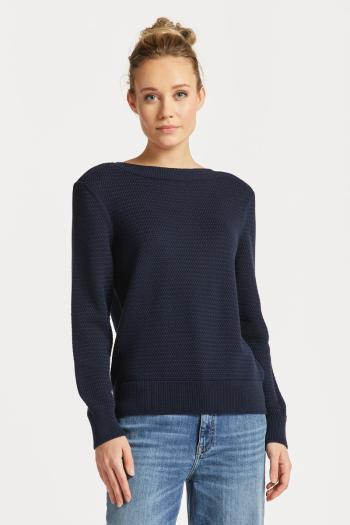 PULÓVER GANT COTTON TEXTURE BOAT NECK EVENING BLUE