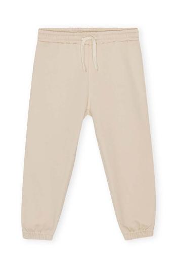Detské tepláky Konges Sløjd LOU SWEAT PANTS béžová farba, jednofarebné