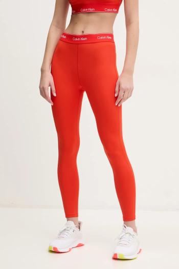 Tréningové legíny Calvin Klein Performance červená farba, s potlačou, LVGWS5L609