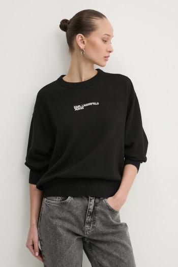 Sveter Karl Lagerfeld Jeans dámsky, čierna farba, tenký, A1W18044