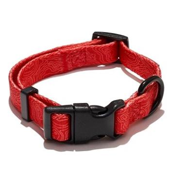 EXPLORER DOG Obojok Vrstevnice Červený S 24 – 36 × 1,5 cm (8594202811295)