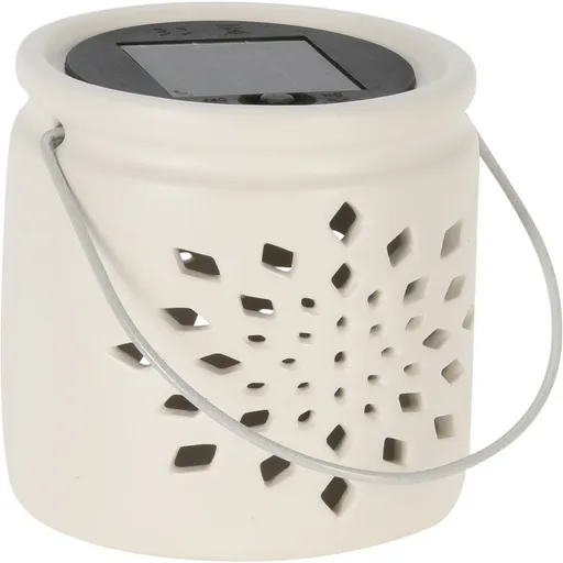 Solárny lampáš Darena sivá, 9,2 x 9 x 11 cm, porcelán