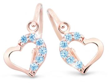 Cutie Jewellery Nežné detské náušnice z ružového zlata C2757-10-X-4 svetlo modrá