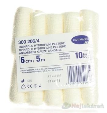 Hartmann Obin. hydrofil. plet. nesteril. 6 cm x 5 m bal. 10