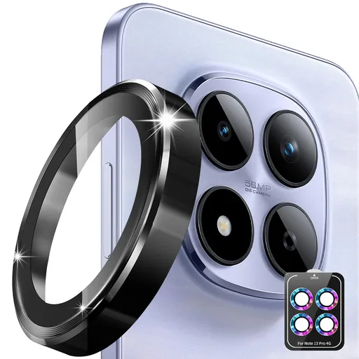 ENKAY ALU Sklo pre fotoaparát Xiaomi Redmi Note 15 Pro BLACK