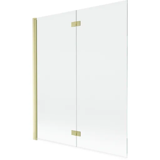 MEXEN - MIST vaňová zástena 140x150 cm 6mm 2-s, zlatá kartáčovaná, číra, ľavá 8A9-140-002-55-00-L